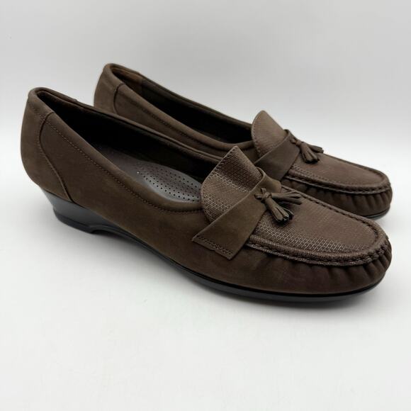 SAS Womens Taylor Wedge Loafer US 12 M EU 42.5 Brown Leather NIB - Picture 6 of 14